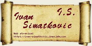 Ivan Simatković vizit kartica